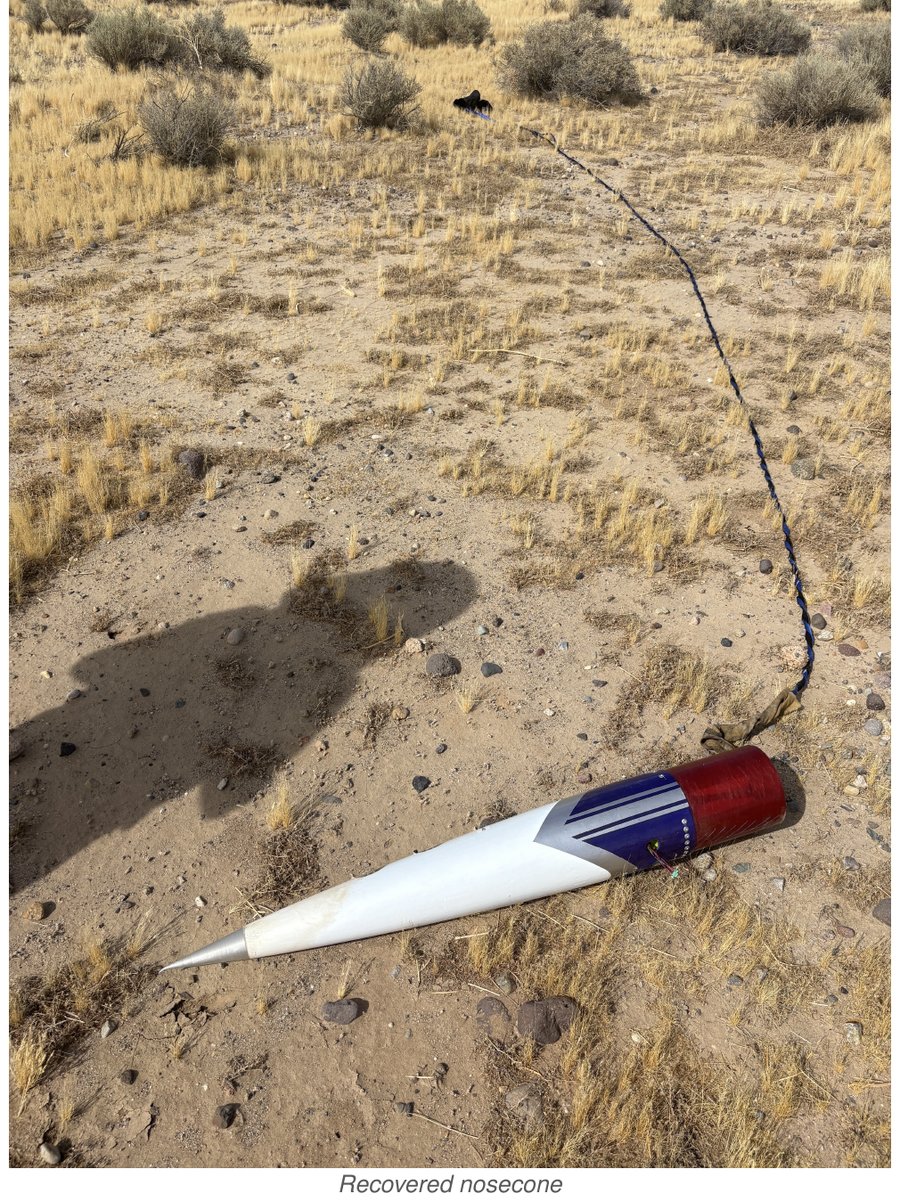 Recovered nosecone in the desert